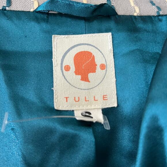 Anthropologie Tulle Embroidered Pattern Peacoat Jacket Size S NWOT - Picture 9 of 13